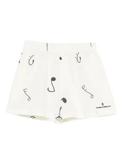 The Animals Observatory Kids' Clam Shorts In White