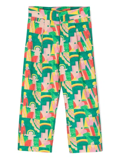The Animals Observatory Kids' Colt Loose-cut Trousers In Green