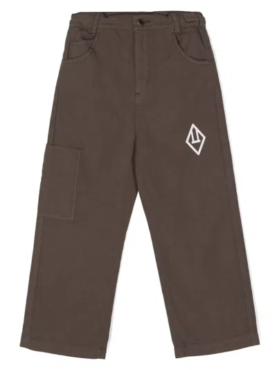 The Animals Observatory Kids' Condor Canvas Trousers In Brown