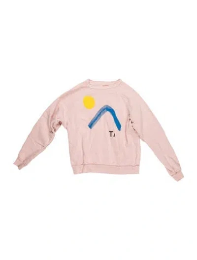 Pre-owned The Animals Observatory Babies' Cotton Graphic Sweatshirt In Pink