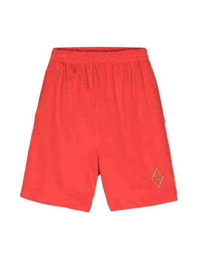 The Animals Observatory Kids' Cotton Jersey Shorts In Red