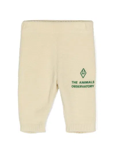 The Animals Observatory Babies' Cougar Fleece Leggings In Yellow
