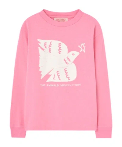 The Animals Observatory Crew Neck Long-sleeved T-shirt In Pink