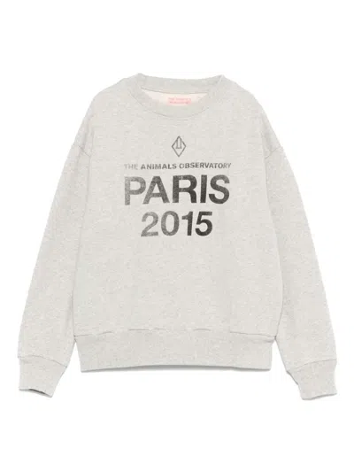 The Animals Observatory Kids' Crew Neck Sweatshirt In Gray