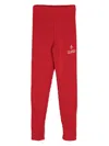 The Animals Observatory Crow Knitted Leggings In Red