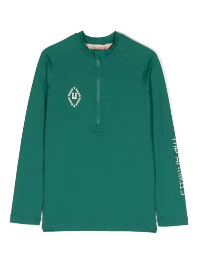 The Animals Observatory Kids' Deer Logo-print Swim T-shirt In Green