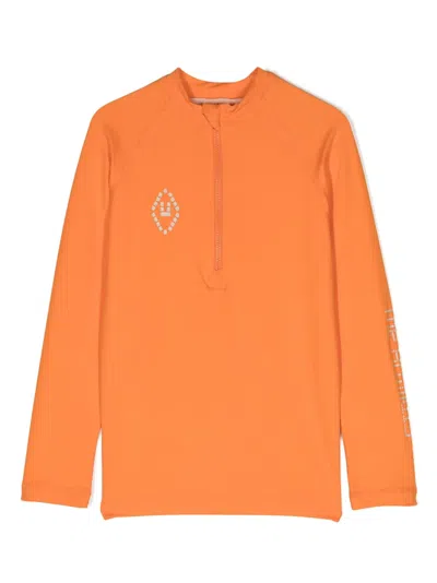 The Animals Observatory Kids' Deer Rash Guard Sun-protecive Top In Orange
