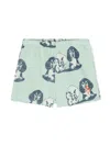 The Animals Observatory Dog-print Cotton Shorts In 绿色