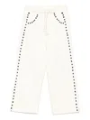 The Animals Observatory Dot-embellished Tracksuit Bottoms In White