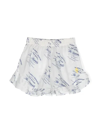 The Animals Observatory Kids' Dove Cotton Shorts In White
