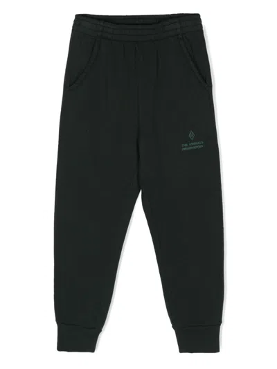 The Animals Observatory Kids' Draco Logo-print Track Pants In Green