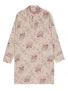 The Animals Observatory Dragon Eiffel Tower-print Dress In Pink