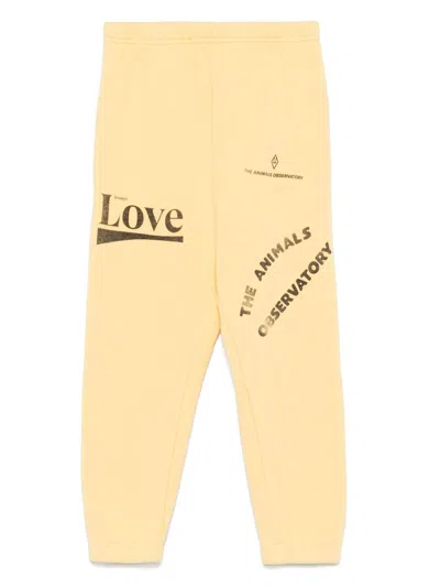 The Animals Observatory Kids' Dromedary Track Pants In Yellow