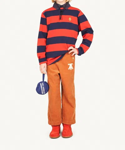 The Animals Observatory Kids' Eel T-shirt In Red/deep Blue