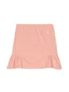 The Animals Observatory Embroidered-logo Cotton Skirt In Pink