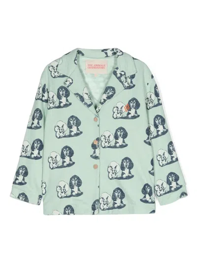 The Animals Observatory Kids' Falcon Single-breasted Blazer In Green