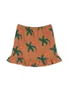 The Animals Observatory Ferret Graphic-print Cotton Skirt In Brown