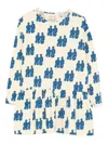 The Animals Observatory Figure-print Long-sleeve Mini Dress In Multi