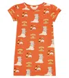 The Animals Observatory Flamingo Cotton Jersey Dress In Brown