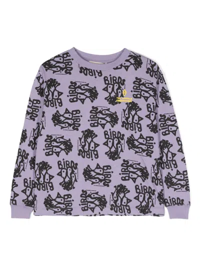 The Animals Observatory Kids' Flock Dog Cotton T-shirt In Purple