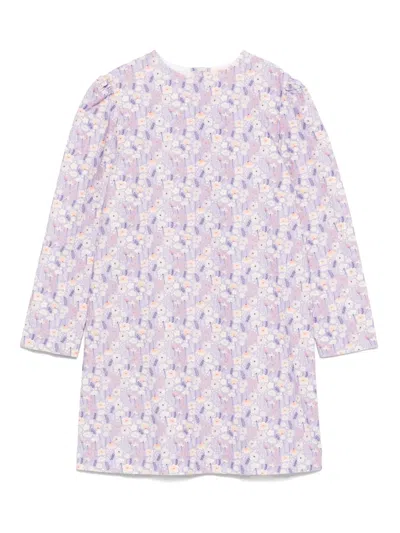 The Animals Observatory Kids' Flora-print Dress In Multi