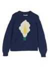 The Animals Observatory Flower Intarsia-knit Jumper In Blue