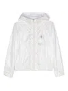 The Animals Observatory Iridescent Fox Hoodie Jacket In White