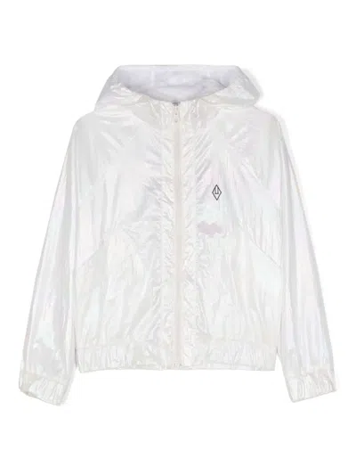 The Animals Observatory Kids' Iridescent Fox Hoodie Jacket In White