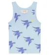 The Animals Observatory Frog Printed Cotton T-shirt In Blue Bird