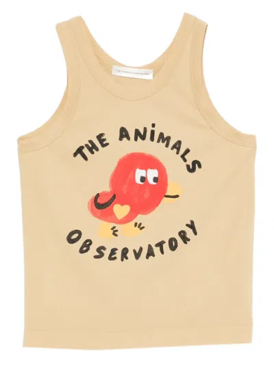 The Animals Observatory Kids' Frog Tank Top In Neutral