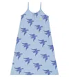 The Animals Observatory Gazel Printed Cotton Dress In Blue Bird