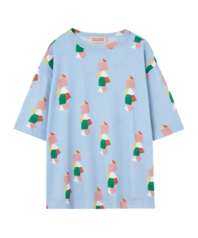 The Animals Observatory Geometric Pattern T-shirt In Blue