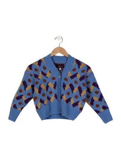 Pre-owned The Animals Observatory Babies' Girls' Pattern Sweater W/tags In Blue