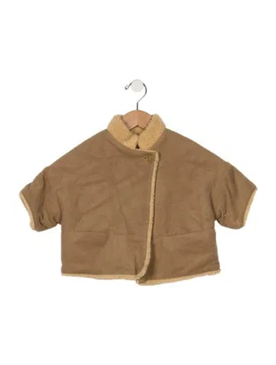 Pre-owned The Animals Observatory Babies' Girls' Solid Jacket In Brown