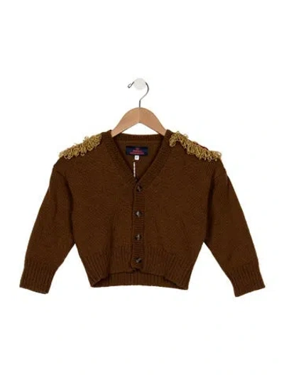 Pre-owned The Animals Observatory Babies' Girls' Solid Sweater  W/tags In Brown