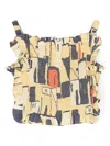 The Animals Observatory Goldfinch Geometric-print Top In Yellow
