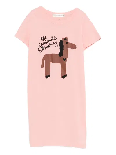 The Animals Observatory Kids' Gorilla Dress In Pink