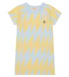 The Animals Observatory Girl's Gorilla Zig Zag-print Jersey Dress In Blue