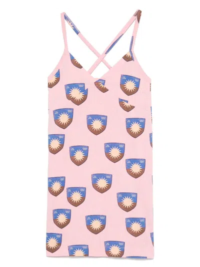 The Animals Observatory Kids' Graphic-print Dress In Pink