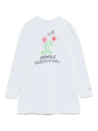 The Animals Observatory Graphic-print Dress In White