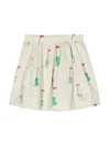 The Animals Observatory Graphic-print Pleated Skirt In Neutrals