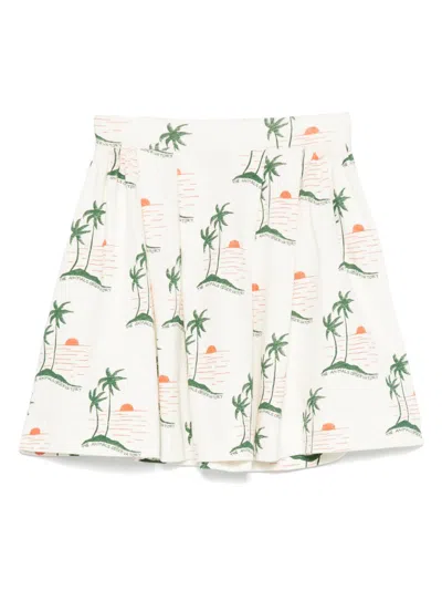 The Animals Observatory Kids' Graphic-print Skirt In White