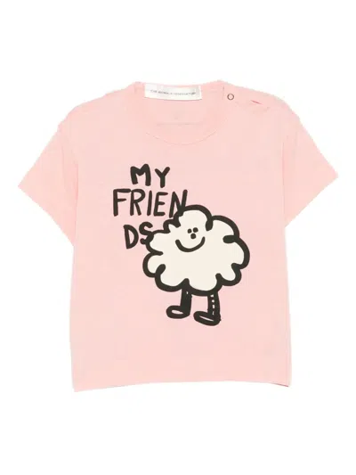 The Animals Observatory Babies' Graphic Print Top In Pink
