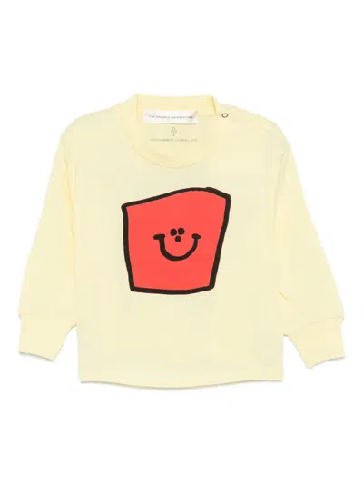 The Animals Observatory Babies' Graphic Top In Yellow