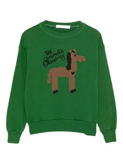 The Animals Observatory Kids' Graphic Tracksuit In Green