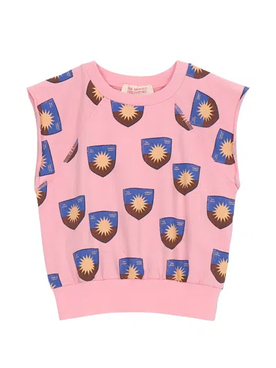 The Animals Observatory Graphic-print Round-neck Top In Pink