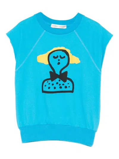 The Animals Observatory Babies' Graphic-print Sleeveless T-shirt In Black