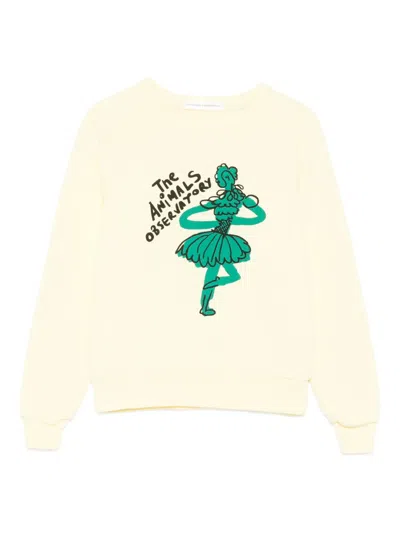 The Animals Observatory Kids' Graphic-print Sweatshirt In White