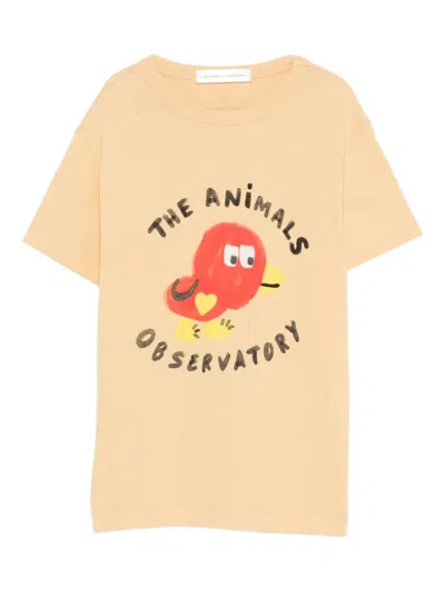 The Animals Observatory Kids' Graphic-print T-shirt In Yellow