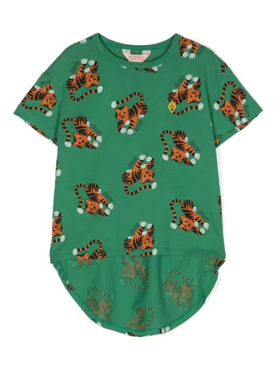 The Animals Observatory Kids' Hare Cotton T-shirt In Green